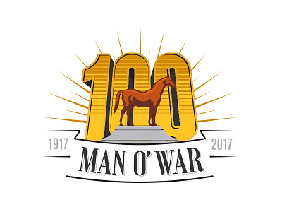 Man o' War 100 Alternate logo badge horse icon illustration logo thoroughbred