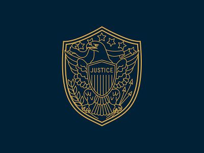 Justice Shield eagle illustration monoline shield