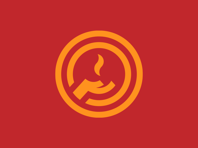 Ignite the Flame branding circle circle logo fire hand icon logo mark