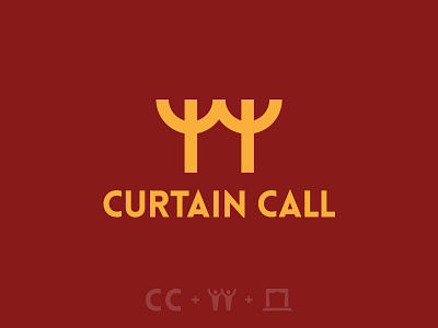 Curtain Call Logo acting curtain icon logo mark stage