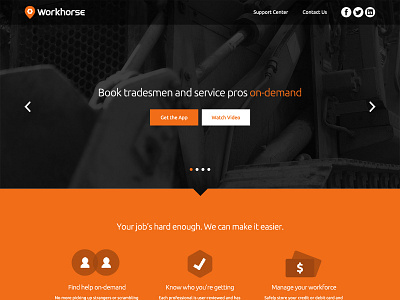 workhorsemobile.com app flat layout minimal mobile ui ux web website