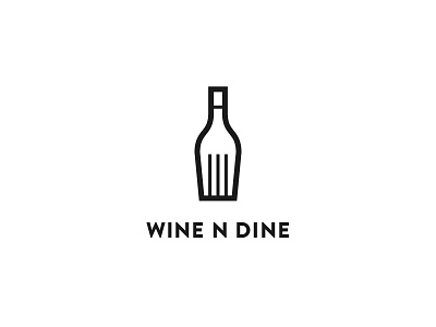 Wine n Dine Logo Concept app dine food illustration logo restaurant wine
