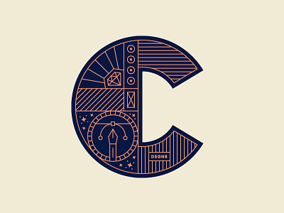 C Badge illustration stroke