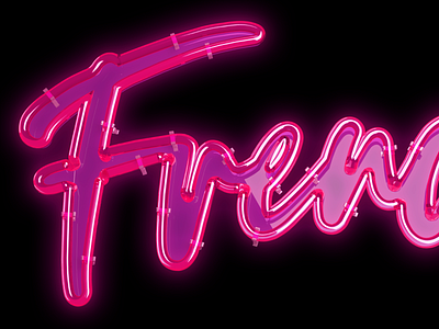 Frenchy Branding branding design digital art identity logo mature neon neon light neon sign nightclub poster poster art sex typography