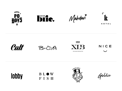 Various Logos branding design icon identity logo minimal typography vector