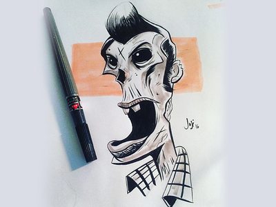 Zombie! brushpen ink pen sketch traditionalart zombie
