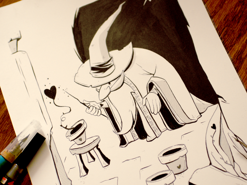 Inktober6 spreadlove wizardsrule traditionalart ink inktober2016 inktober characterdesign characterdesigns drawingchallenge artisawesome lovewhatyoudraw