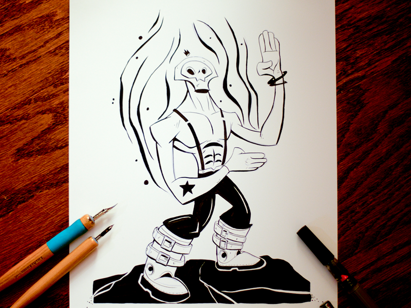 Inktober 12 manga mangaart lovewhatyoudo comicart halloween traditionalart characterdesign inking ink inktober2016