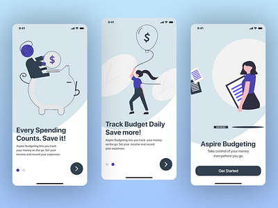 Budget Tracking App app design graphic design illustration minimal typography ui ux vector