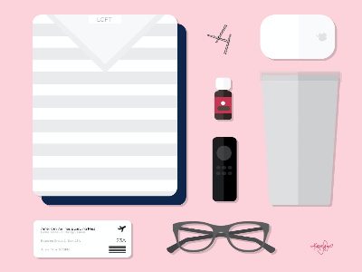 an 'about me' flat lay