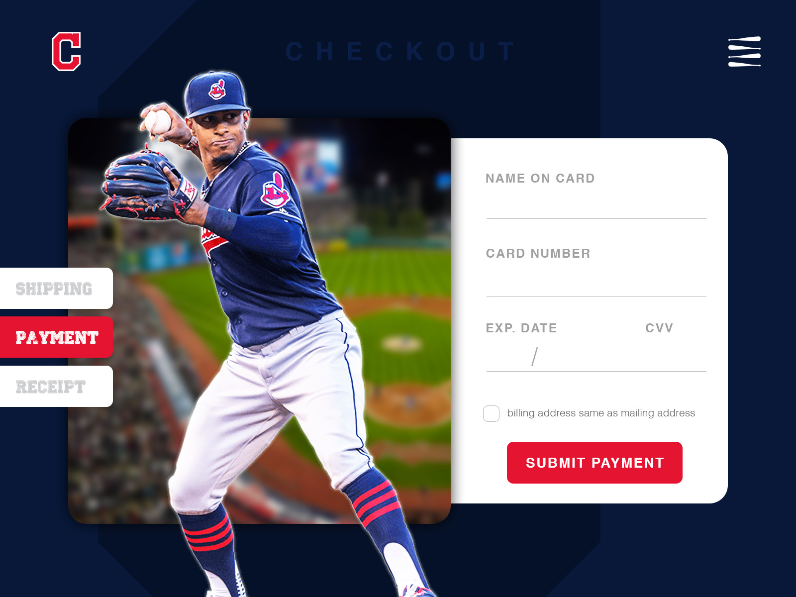 Daily UI Challenge Day TWO - Credit Card Checkout by Kinsey Stewart on