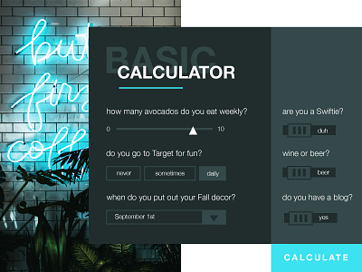 Daily UI Challenge Day FOUR - Calculator