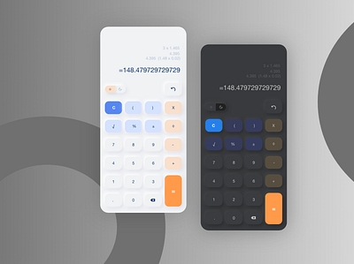 Calculator UI Design 100daychallenge 100daysofui calculator calculator app calculator design calculator ui calendar dailyui design gallmorphism neomorphism