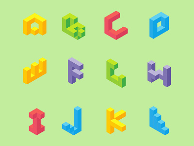 CUBE FUN alphabet code cube font processing typography