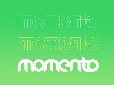 Momento Logo geometry icon line logo sketch typography