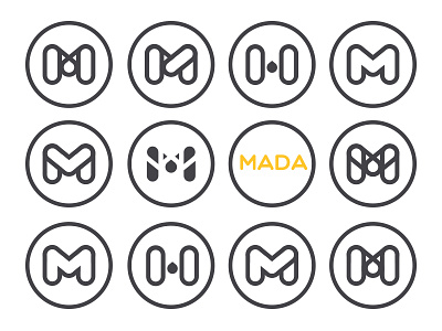 Mada branding brand branding identity letter logo m package variation