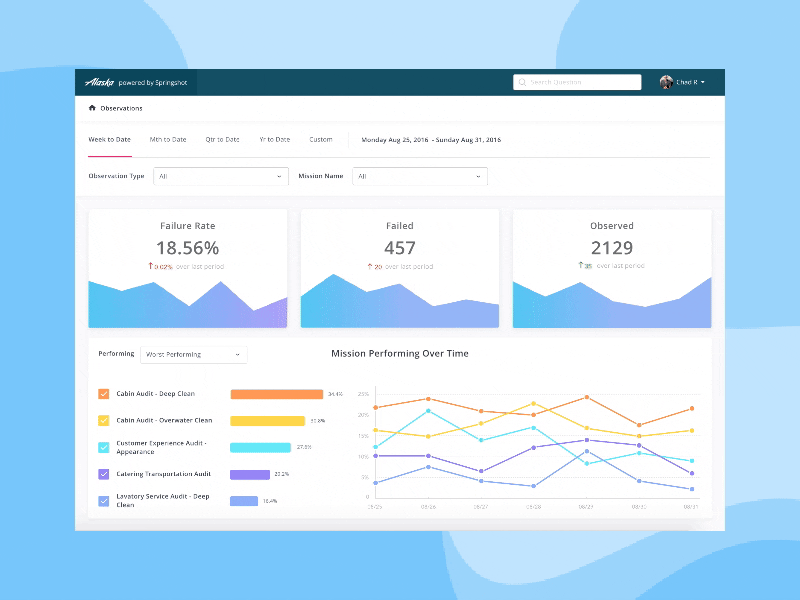 Reports animation chart dashboard data flinto graph information report