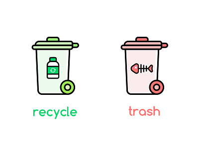 Trash Sorting garbage illustration office print recycle sort trash