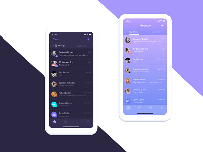 message color 2 - Purple chat color friends list message mobile mobile ui product design purple uiux