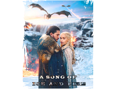 JON and Daenerys a song of ice and fire daenerys design drogon emilia clarke game of thrones graphic design jon snow mother of drogon movie poster serial winter is coming