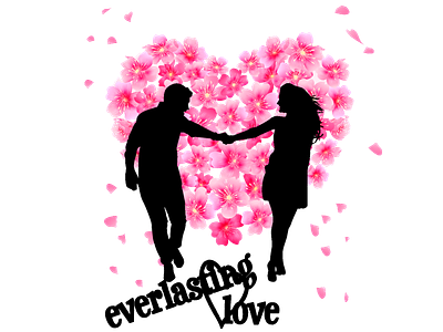 love design flower heart logo love photography vector