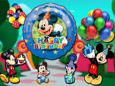 happy birthday animal balloon cartoon disney gifts happybirthday mickeymouse