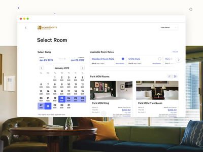 MGM Resorts: Room Booking 02 animation booking design desktop hotel hotel booking html5 responsive ui ux web design