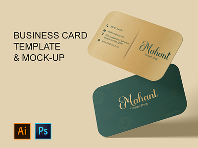 Mahant Flower Shop branding business card calling card card flower shop graphic design logo visiting card
