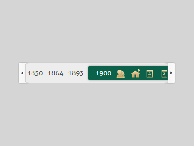 Timeline Scroll with Previous/Next Buttons by Nick Gassmann on Dribbble