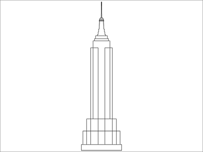 ESB empire state building illustration new york city