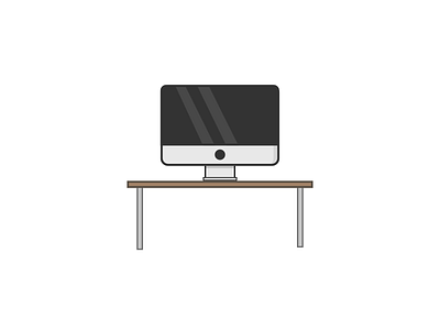 Desk art design desk illustration tech vector