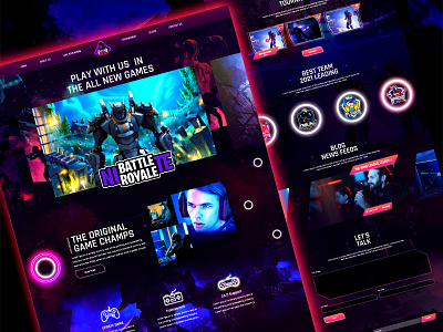 Lets Play Landing Page branding creative dark theme design gaming landing page neon theme new trend play product design ui ui design website