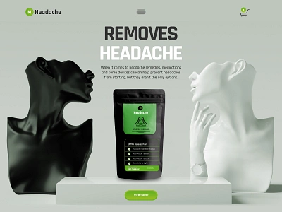 M Headache Website creative design headacherelief headachesolution headpain health illustration landing page medicine migraine migrainerelief new trend painfree painmanagement painrelief product design stressrelief ui design website wellness