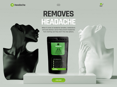 M Headache Website creative design illustration landing page medicine new trend product design ui design website