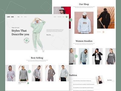 Hoodie Fashion Landing Page branding clotting creative design e commerce fashion hoodies landing page minimal design new trend online shopping product design shop store ui design website