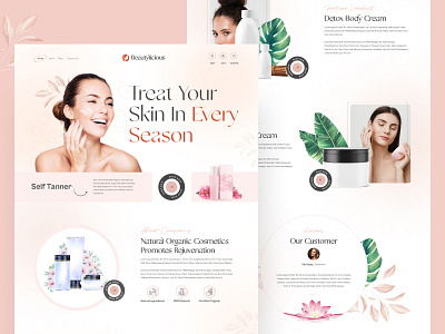 Beautylicious Landing Page beauty products branding e commerce landing page new trend product design shop skin ui design website