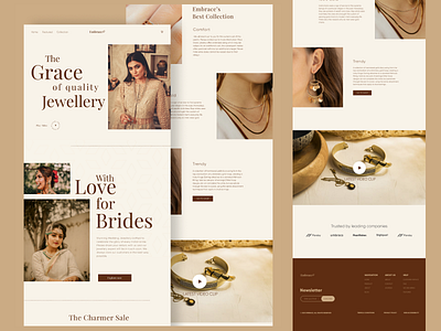 Jewellery Shop Landing Page UI Design Concept appui branding dailyuichallenge designer diamond dribble shot freelance gold graphic design jewellery shopify ui uiux website websitedesign