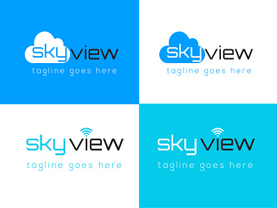 SkyView internet service provider branding creative design creative logo creativelogodesign illustrator internetserviceslogo minimal minimalist logo modern logo skyviewlogo wifi logo