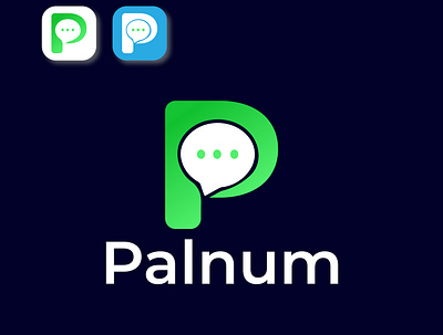 Palnum Chat Icon & Logo app icon app logo branding creative design creative logo design illustrator logo minimal minimalist logo modern logo