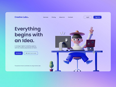 Creative Labs. Website Design app branding design flat illustration minimal ui ux web web design website