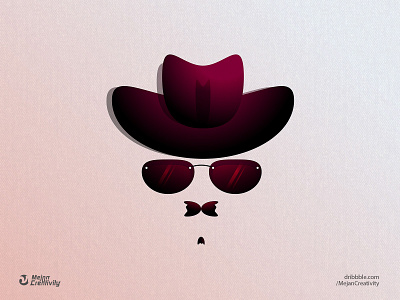 MR Hat illustration cowboy design flat hat illustration logo vector
