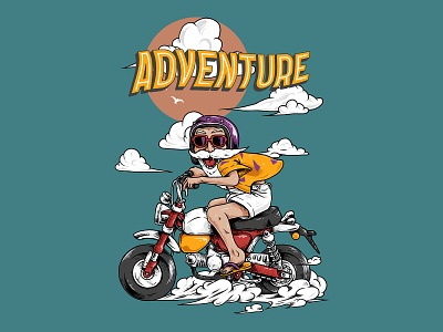 Kame ride monkey adventure art custom illustration kame motorcycle riding shirt shirtdesign tshirtdesign