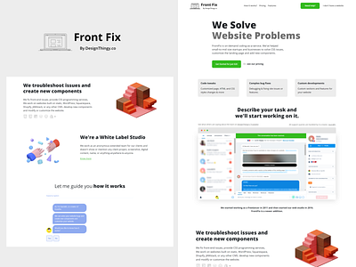 FrontFix Landing Page homepage landing page startup