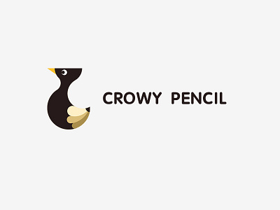 Crowy pencil's logo black logo yellow