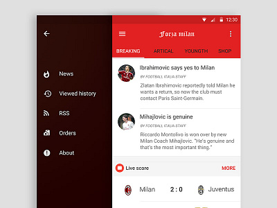 A news app android red white