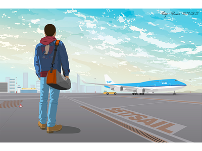 Set/Sail airport illustration scenery sky travel