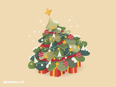 Christmas Eve christmas christmas tree design illustration illustrator snow vector