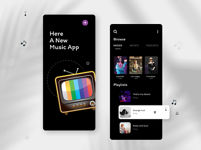 Music Player App - Mobile App app branding design graphic design mobile app music app typography ui ux