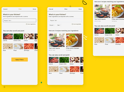Filter Ingredients dashboard ui food landingpage mobileapp mobileui restaurant ui uiux