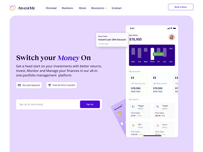 InvestMe Landing Page